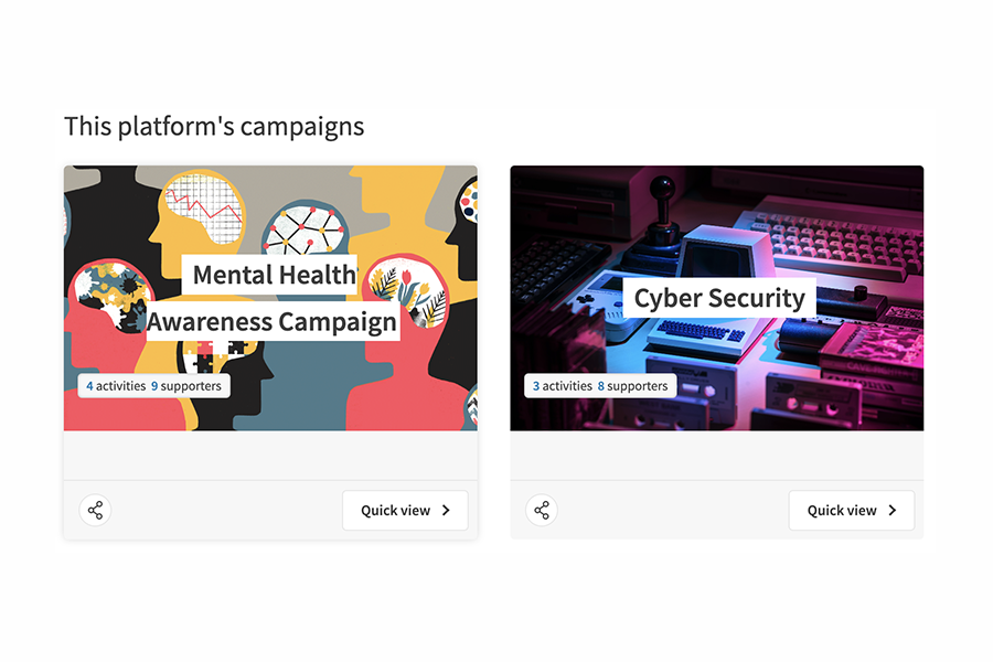 Add a campaign to a sub-homepage